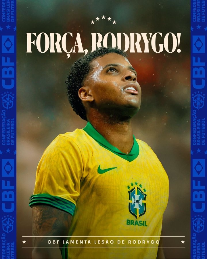 NBA赛事直播-将错过世界杯！巴西足协慰问：愿罗德里戈早日康复，尽早重返赛场
